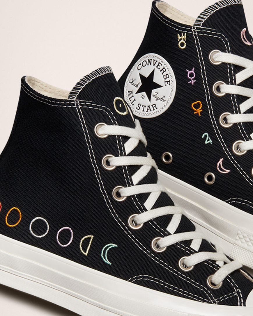 Dámské Boty Vysoké Converse Chuck 70 Mystic Symbols Černé Bílé | CZ XRDO71